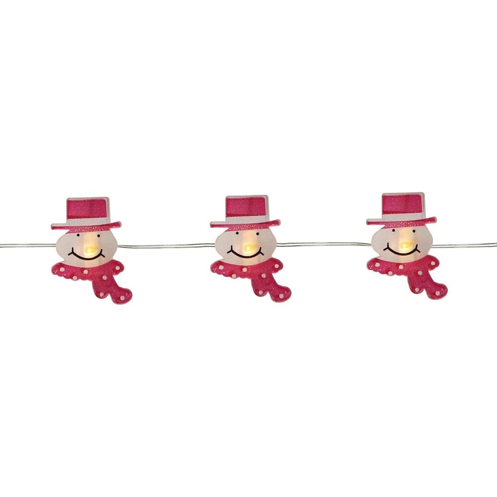 LED Snowman Micro Fairy Christmas Lights - White - 6' Silver Wire - 20ct